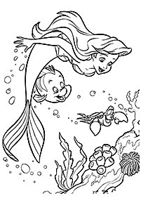 Ariel – páginas de La Sirenita para colorear– página 1