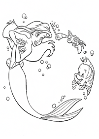 Ariel – páginas de La Sirenita para colorear– página 15