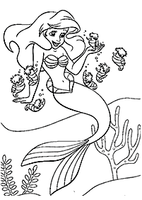 Ariel – páginas de La Sirenita para colorear– página 17