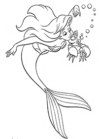 Ariel – páginas de La Sirenita para colorear– página 3