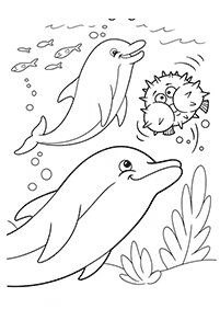 Páginas para colorear de delfines - página 3