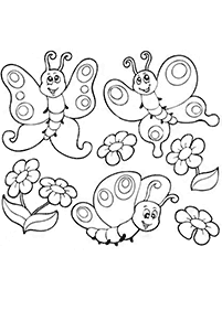 Páginas para colorear de mariposas - página 4