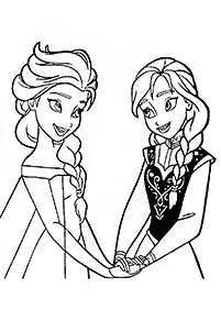 Páginas para colorear de Elsa y Ana – página 18