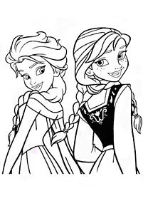 Páginas para colorear de Elsa y Ana – página 28