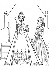 Páginas para colorear de Elsa y Ana – página 3