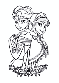 Páginas para colorear de Elsa y Ana – página 4