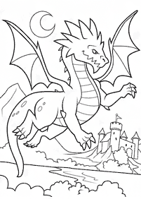 Páginas de dragón para colorear– Página 10