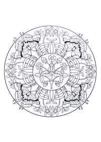 Páginas para colorear de mandalas de flores – página 14