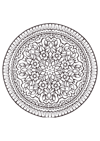 Páginas para colorear de mandalas de flores – página 16