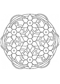 Páginas para colorear de mandalas de flores – página 19