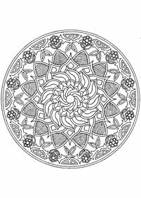Páginas para colorear de mandalas de flores – página 22