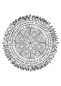 Páginas para colorear de mandalas de flores – página 28