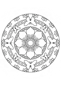 Páginas para colorear de mandalas de flores – página 29