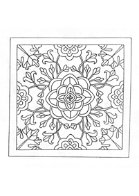 Páginas para colorear de mandalas de flores – página 36