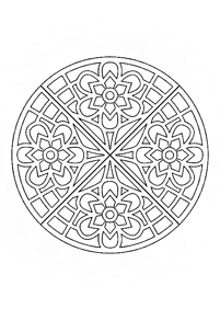 Páginas para colorear de mandalas de flores – página 52