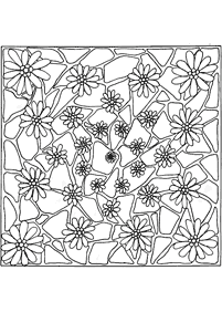 Páginas para colorear de mandalas de flores – página 59