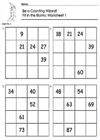 अंक छोड़ के गिनती - वर्कशीट (कार्यपत्रक) 115