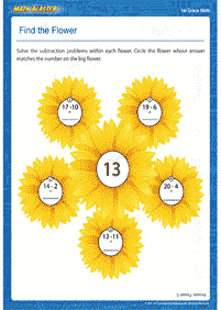 बच्चों के लिए अंक घटाना - वर्कशीट (कार्यपत्रक) 37