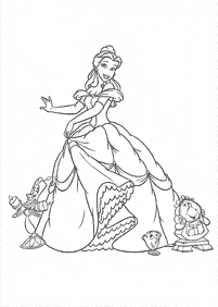 美女と野獣(ベール)の塗り絵 - 12