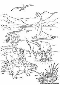 印刷可能な恐竜の塗り絵