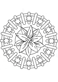 塗り絵するマンダラの花 - 34