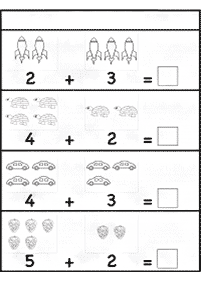 子供向けの簡単な足し算 - ワークシート7