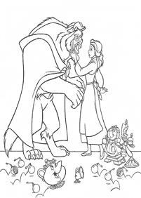 美女と野獣(ベール)の塗り絵 - 22