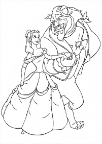 美女と野獣(ベール)の塗り絵 - 54