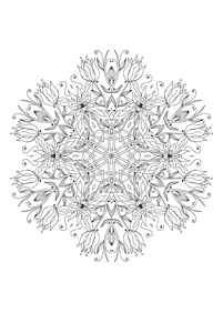 塗り絵するマンダラの花 - 23