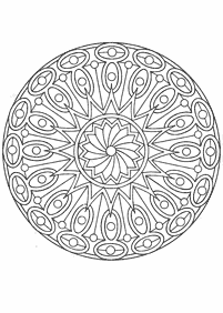 塗り絵するマンダラの花 - 25