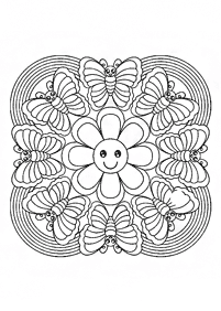 塗り絵するマンダラの花 - 26