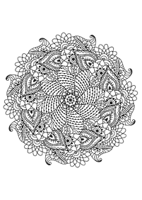 塗り絵するマンダラの花 - 35