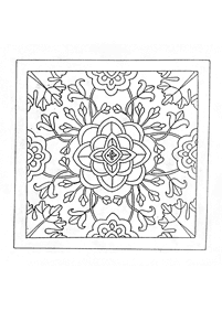 塗り絵するマンダラの花 - 36