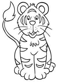 トラの塗り絵 - 53