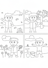 계절 컬러링 도안–컬러링(색칠)페이지3