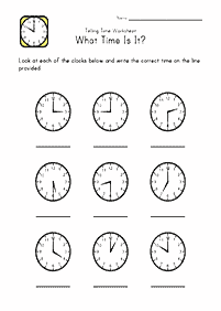 시간말하기 (시계) –학습지 13