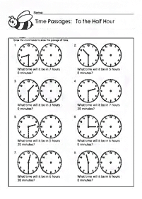 시간말하기 (시계) –학습지 131