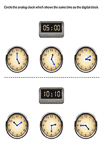 시간말하기 (시계) –학습지 22