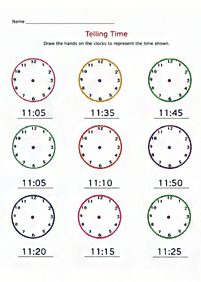 시간말하기 (시계) –학습지 26