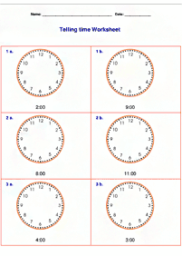 시간말하기 (시계) –학습지 98