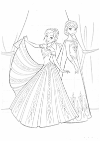 Kertas mewarna Elsa dan Anna – muka 1