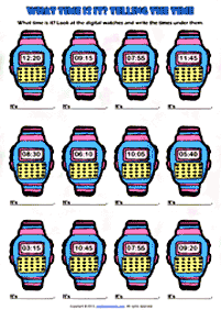 Memberitahu masa (jam) – lembaran kerja 105