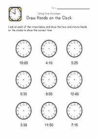 Memberitahu masa (jam) – lembaran kerja 31