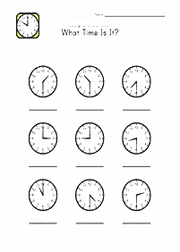 Memberitahu masa (jam) – lembaran kerja 9