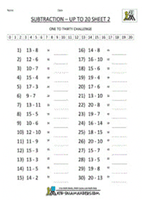 Odejmowanie dla dzieci – arkusz 5