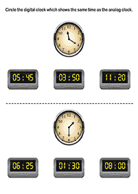 Określanie czasu (zegar) – arkusz 20