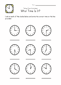 Dizendo as horas (relógio) - ficha de exercício 13