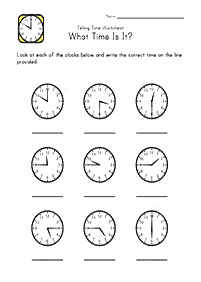 Dizendo as horas (relógio) - ficha de exercício 21