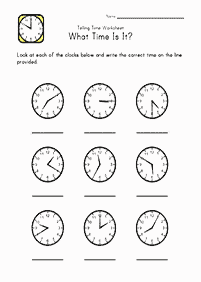 Dizendo as horas (relógio) - ficha de exercício 25