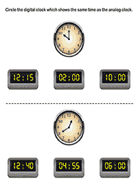 Dizendo as horas (relógio) - ficha de exercício 28